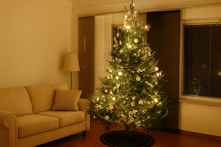 елка в бело-золотых тонах