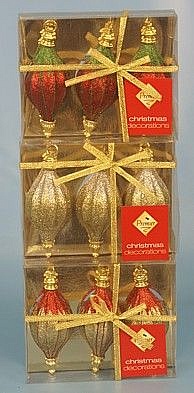 Набор из 3х17см блестящих булав золото, серебро, красный Арт TD074823
