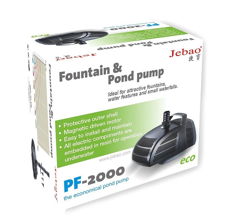 Насос для фонтанов и каскадов небольшой мощности Jebao PF 2000 с насадкой FT 03