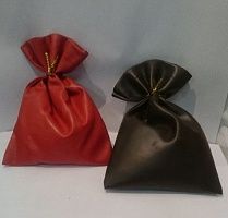 Игрушка на елку Новогодний мешок 17х23 см синий, желтый, коричневый