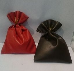 Игрушка на елку Новогодний мешок 17х23 см синий, желтый, коричневый